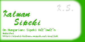 kalman sipeki business card